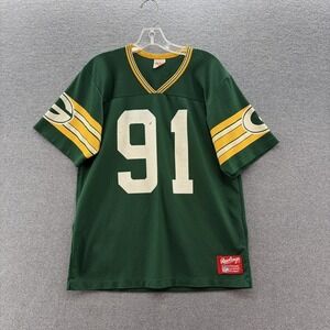 Vintage Green Bay Packers Jersey Mens Medium Green NFL Football Rawlings USA 91